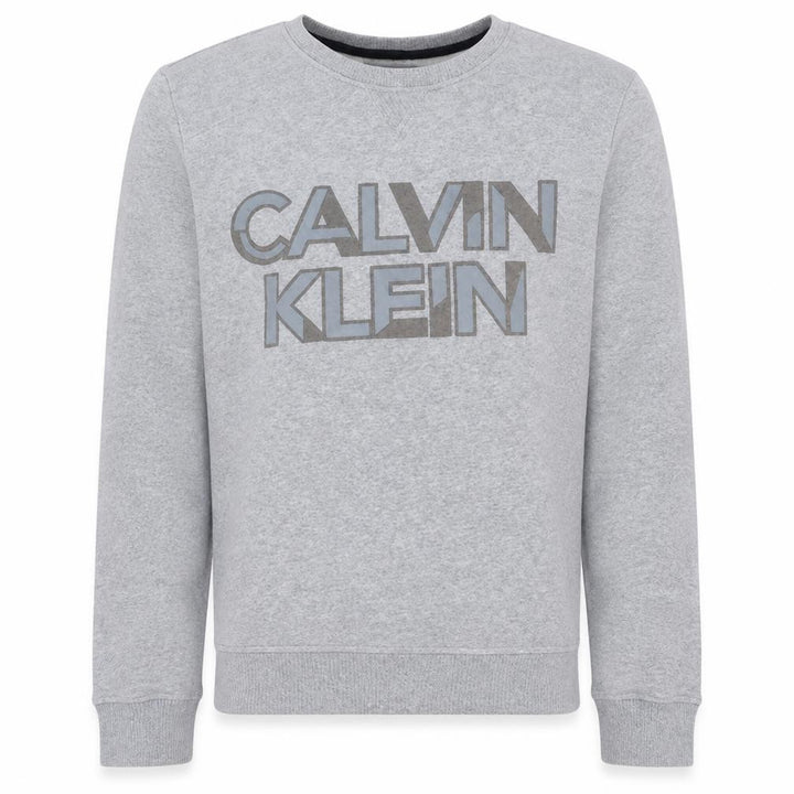 Calvin Klein Mens Grey Crew Neck Logo Sweatshirt Size S