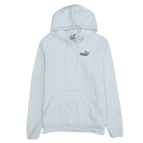 Puma Men’s White Pullover Hoodie Size L Regular Fit Kangaroo Pocket