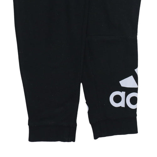 Adidas Men’s Black Jogger Trousers M Regular Fit Fleece Activewear