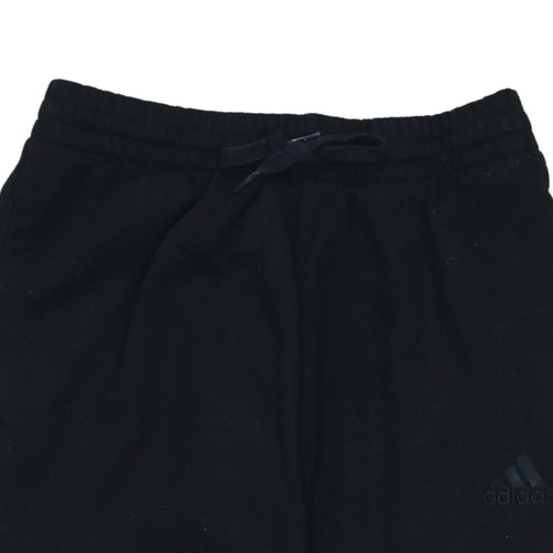 Adidas Men’s Black Jogger Trousers M Regular Fit Fleece Activewear