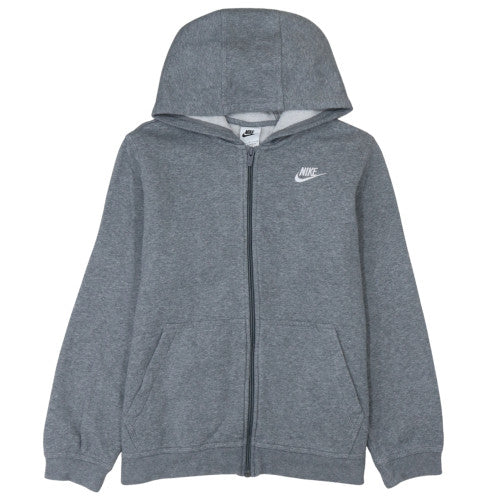Nike Boys Grey Full Zip Fleece Hoodie L Regular Fit