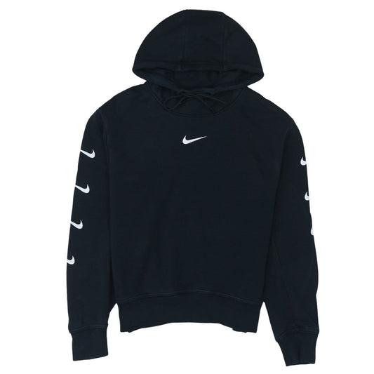 Nike Women's Black Medium Pullover Hoodie Cotton Blend Logo Sportswear