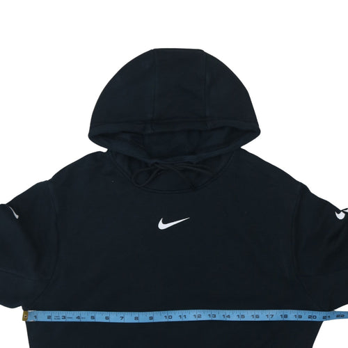 Nike Women's Black Medium Pullover Hoodie Cotton Blend Logo Sportswear