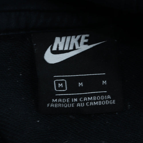 Nike Women's Black Medium Pullover Hoodie Cotton Blend Logo Sportswear