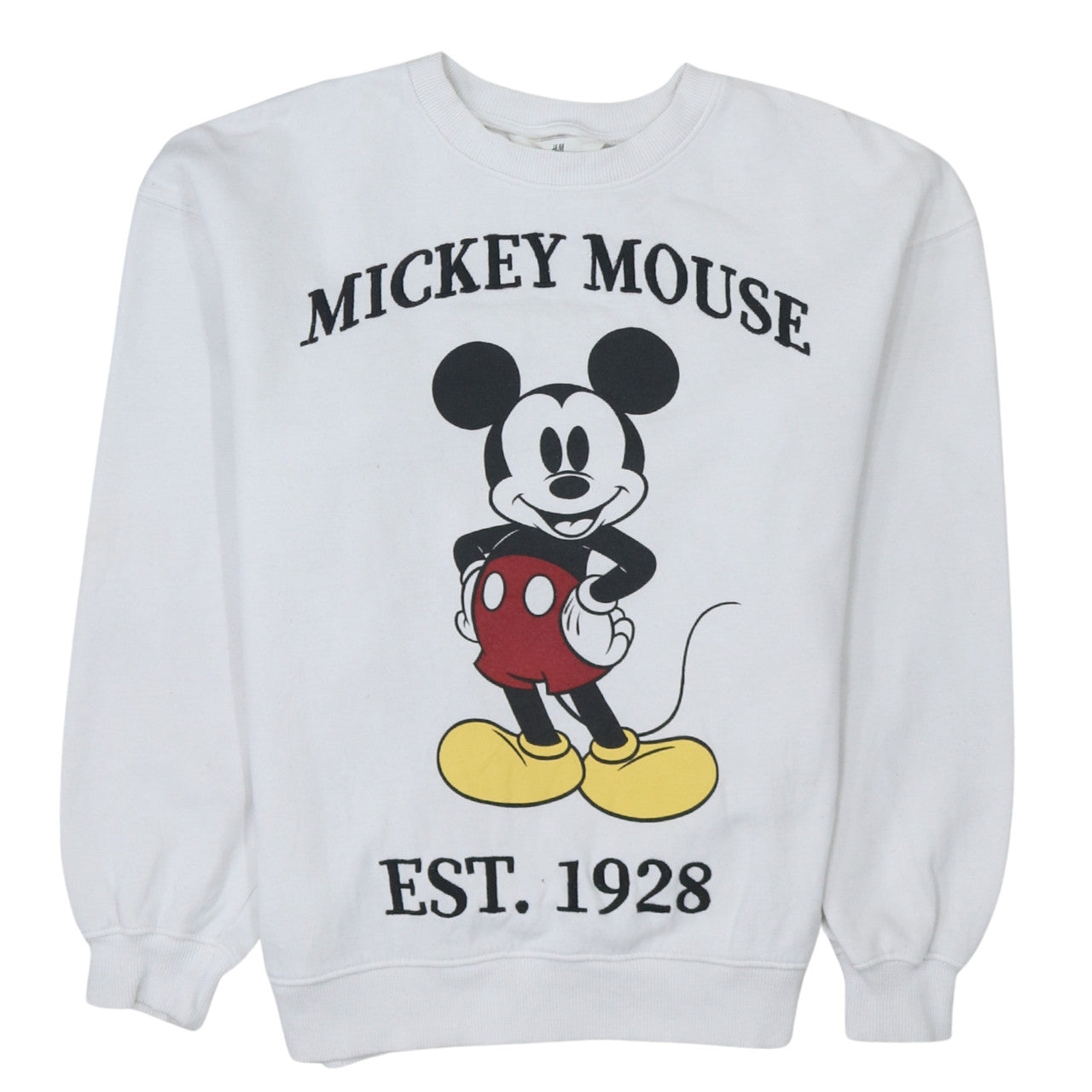 H&M Girls White Mickey Mouse Graphic Pullover Sweatshirt 13-14 Years