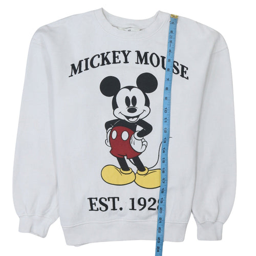 H&M Girls White Mickey Mouse Graphic Pullover Sweatshirt 13-14 Years