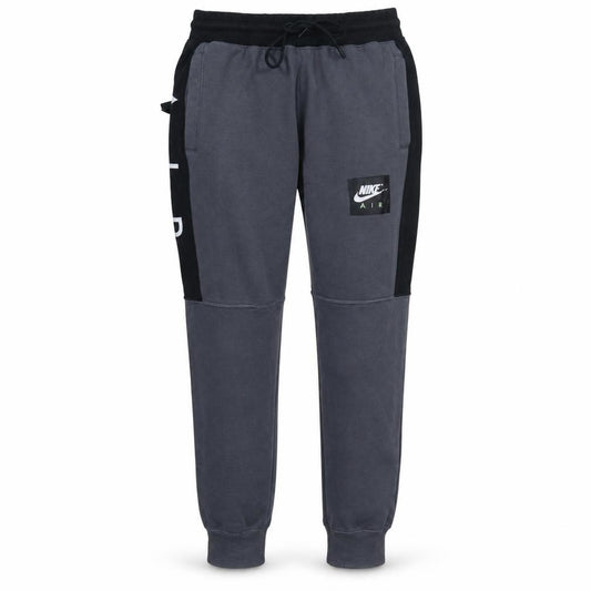 Front view of Nike Air Men's Grey Jogger Sweatpants M Regular Fit Fleece Activewear