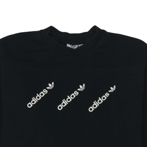 Adidas Womens Black XS Crew Neck Pullover Sweatshirt