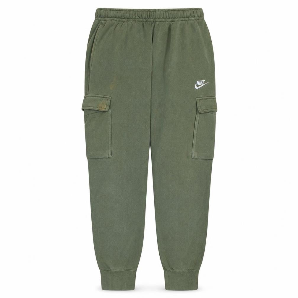 Front view of Nike Men's Green Fleece Jogger Cargo Trousers, size M