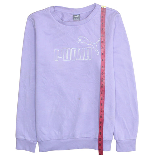Puma Womens Purple Crew Neck Pullover Sweatshirt Size M