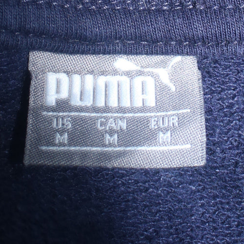 Puma Men's Blue Pullover Hoodie M Sports Graphic Fleece Jumper