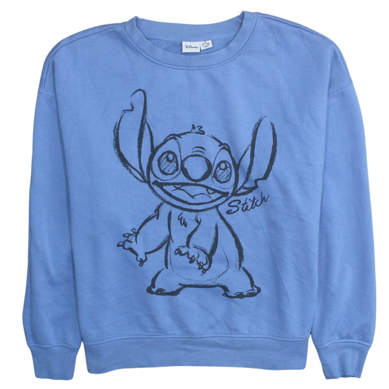 Disney x Primark Womens Blue Stitch Sweatshirt M Graphic Pullover