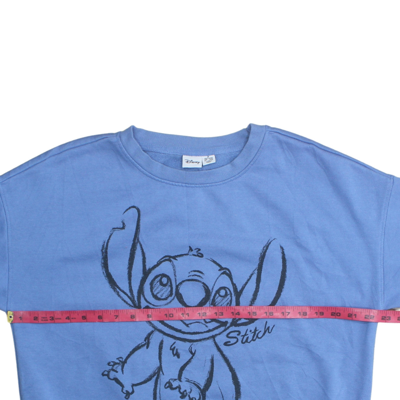 Disney x Primark Womens Blue Stitch Sweatshirt M Graphic Pullover