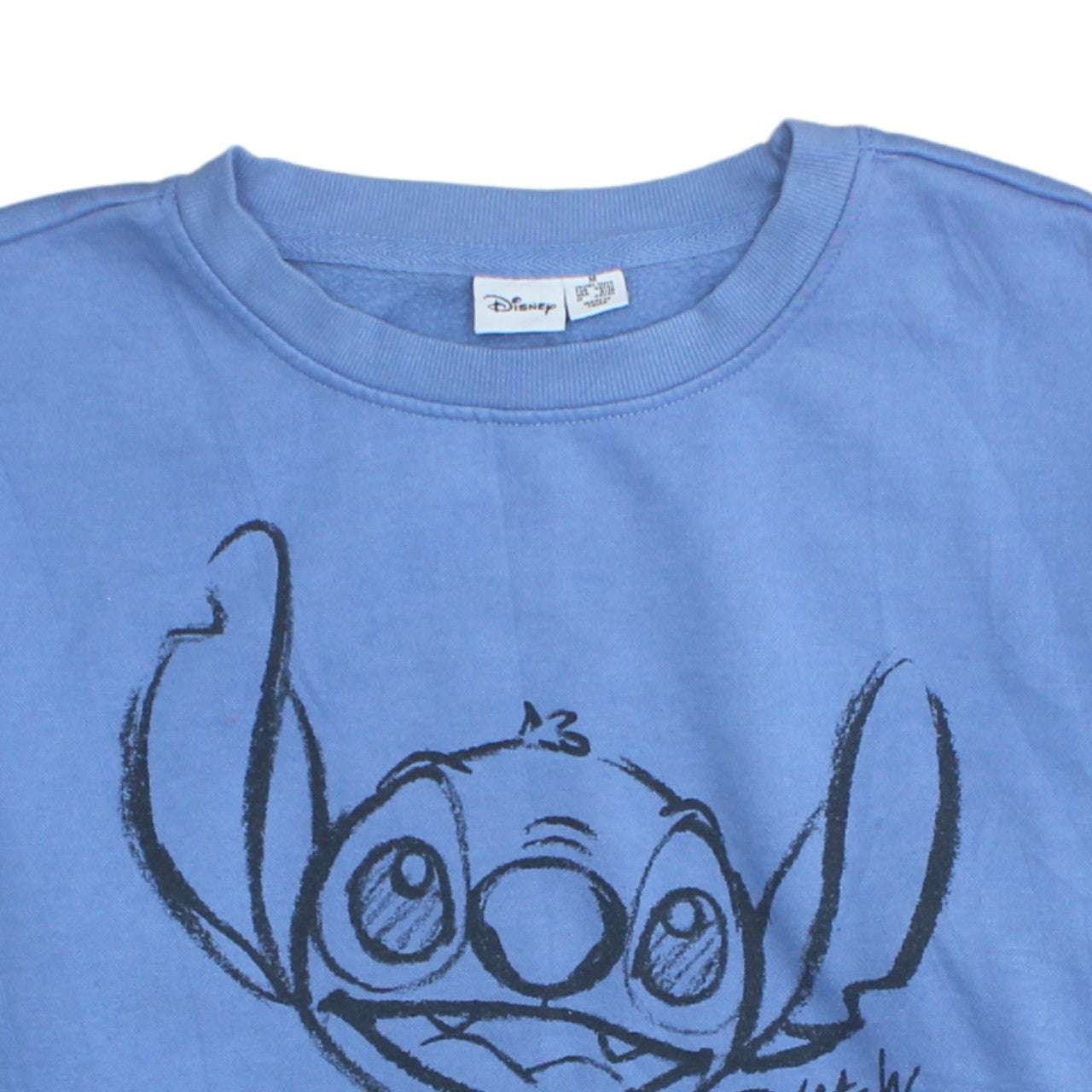 Disney x Primark Womens Blue Stitch Sweatshirt M Graphic Pullover