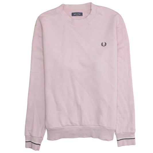 Fred Perry Men's Pink Cotton Crew Neck Logo Sweatshirt XL