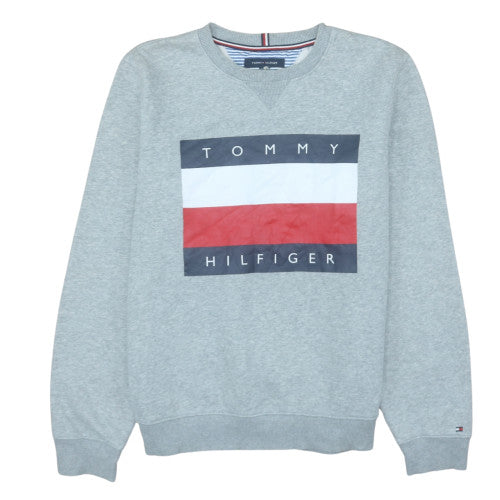 Tommy Hilfiger Men's Grey Cotton Logo Sweatshirt M