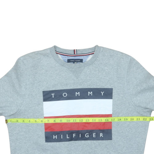 Tommy Hilfiger Men's Grey Cotton Logo Sweatshirt M