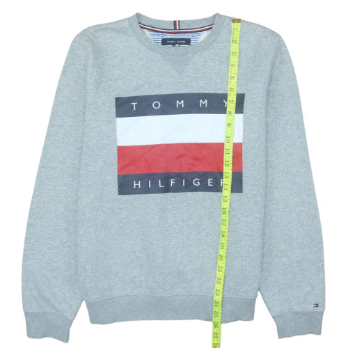 Tommy Hilfiger Men's Grey Cotton Logo Sweatshirt M