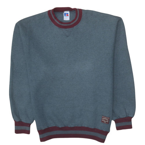 Russell Athletic Mens Grey Pullover Sweatshirt L Vintage Crew Neck