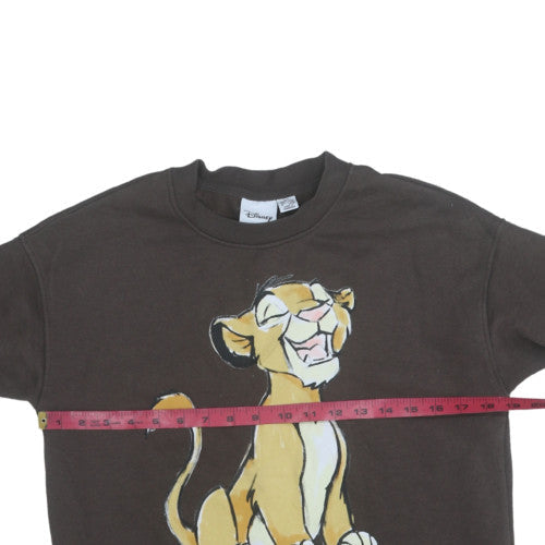 Disney Women Brown The Lion King Sweatshirt 2XS Crew Neck Pullover