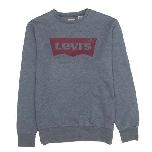 Levi's Men's Grey Logo Crew Neck Pullover Sweatshirt Size L