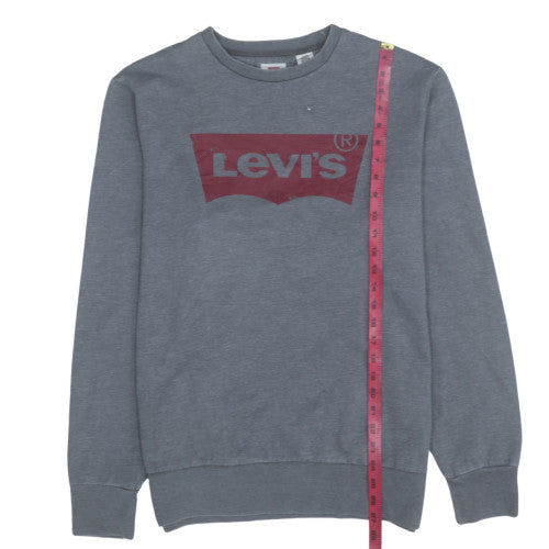 Levi's Men's Grey Logo Crew Neck Pullover Sweatshirt Size L