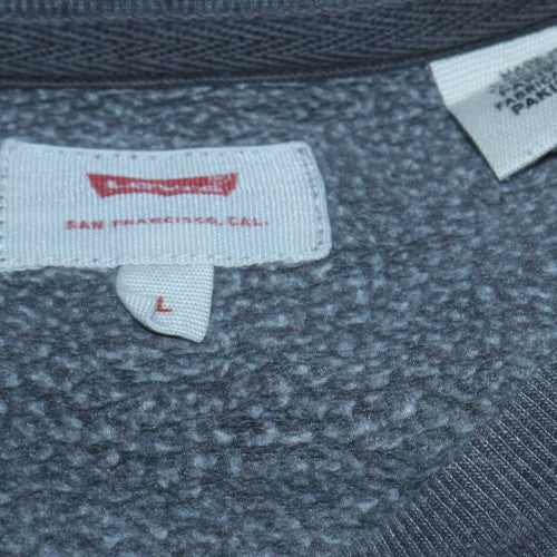 Levi's Men's Grey Logo Crew Neck Pullover Sweatshirt Size L
