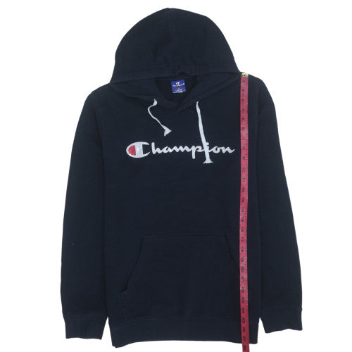 Champion Men's Blue Pullover Hoodie Large Fleece Logo Sweatshirt