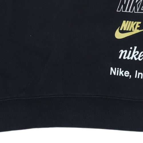 Nike Men's Black Small Crew Neck Graphic Print Pullover Sweatshirt