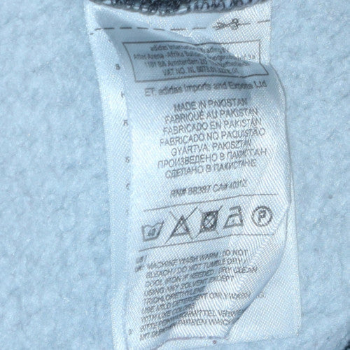 Adidas Mens Grey Full Zip Hoodie L Cotton Blend Casual Sweatshirt