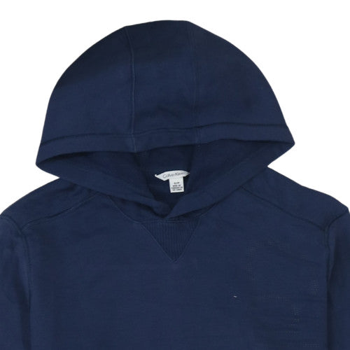 Calvin Klein Men's Blue Pullover Hoodie Small Cotton