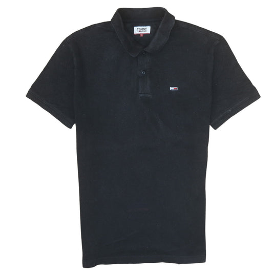 Tommy Jeans Men's Black Polo Shirt L Cotton Logo Classic Fit