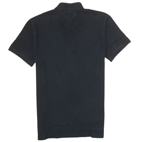 Tommy Jeans Men's Black Polo Shirt L Cotton Logo Classic Fit