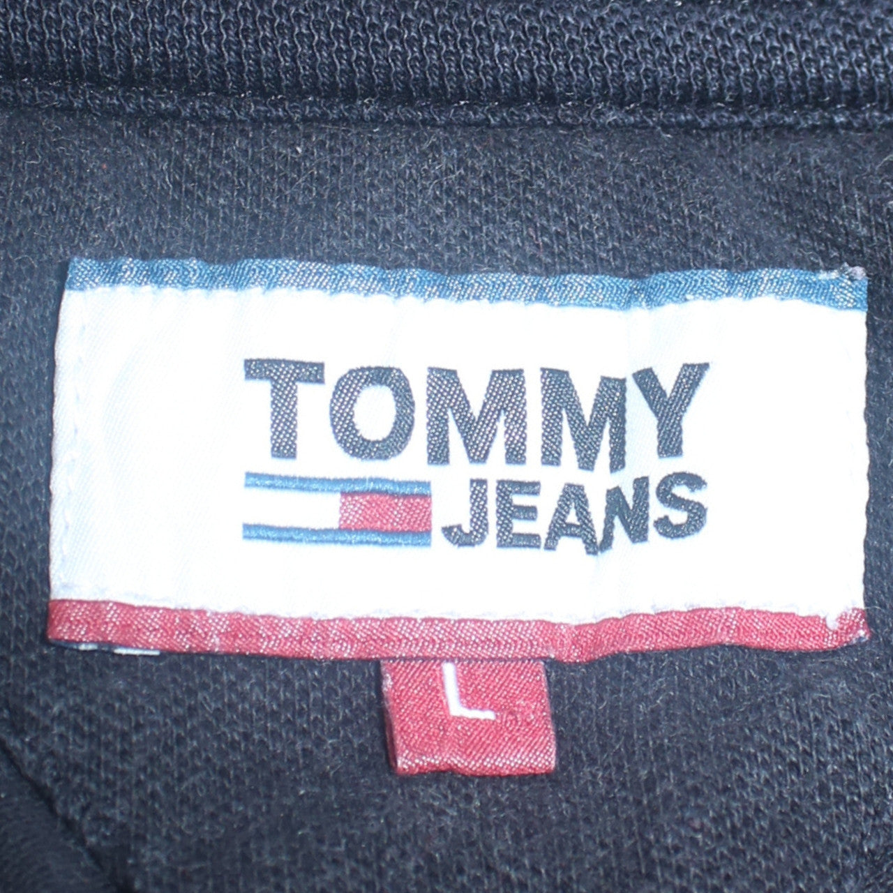 Tommy Jeans Men's Black Polo Shirt L Cotton Logo Classic Fit