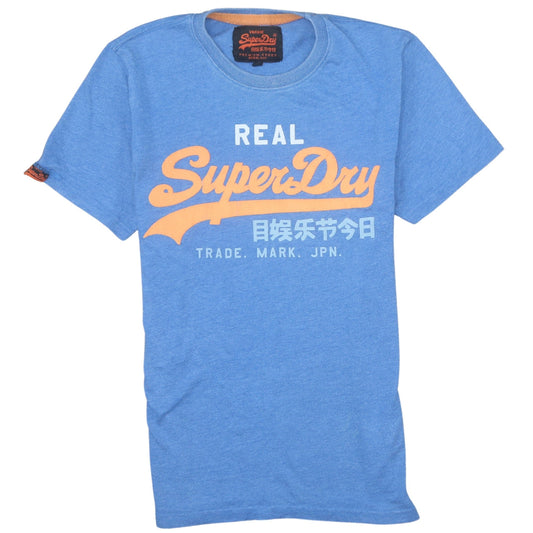 Superdry Men's Blue Graphic Logo Crew Neck T-Shirt Size M