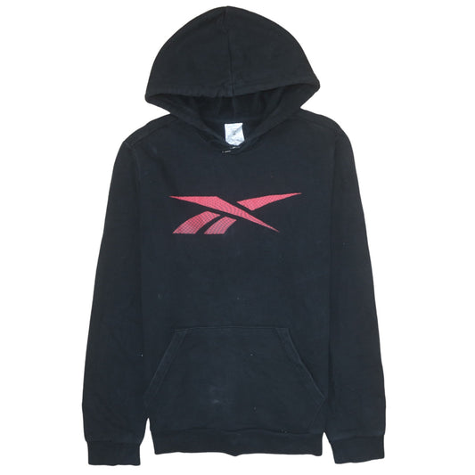 Reebok Men's Black Pullover Hoodie Medium Red Logo Graphic