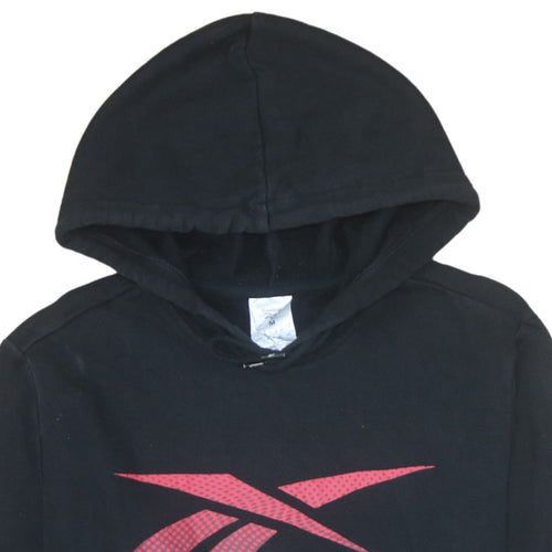Reebok Men's Black Pullover Hoodie Medium Red Logo Graphic