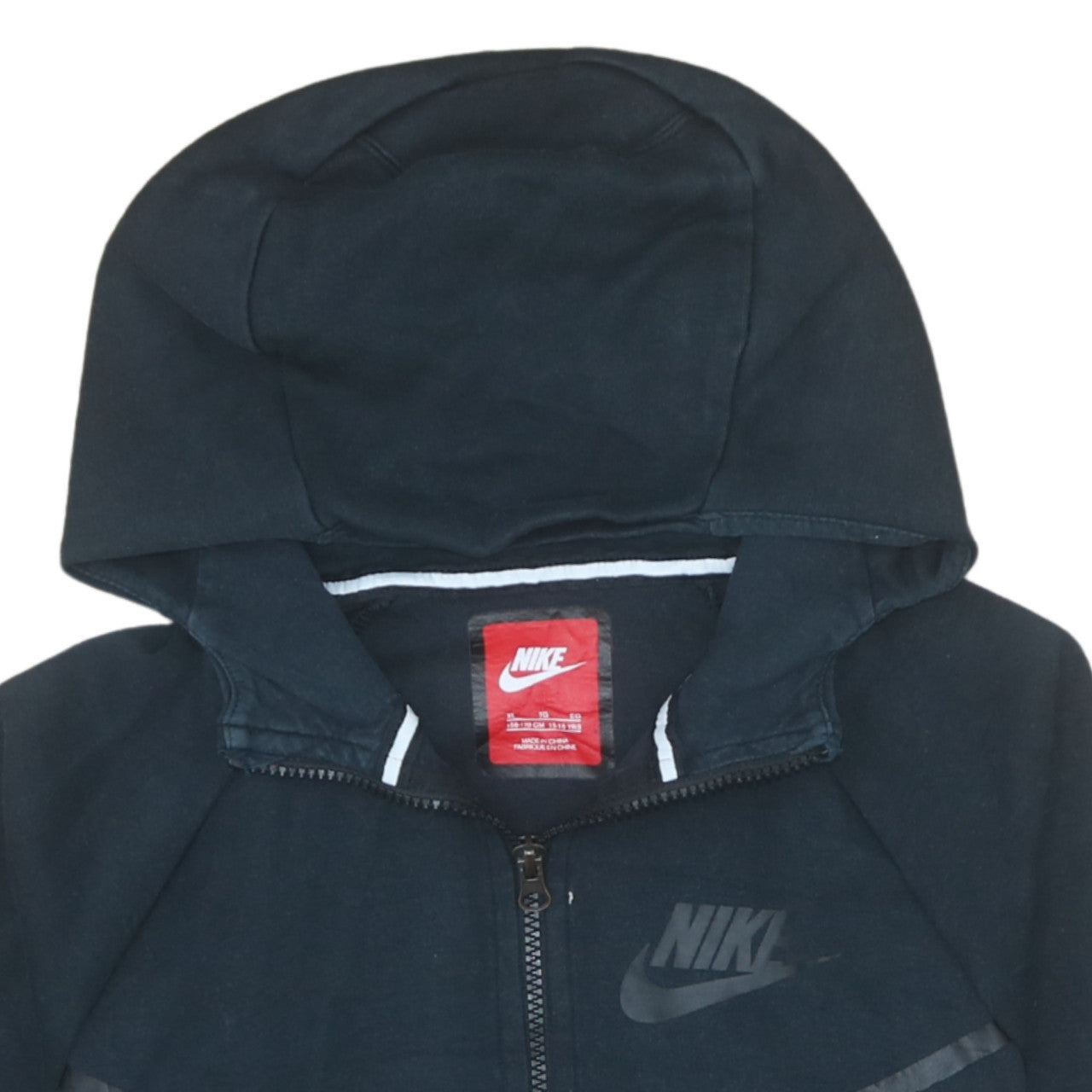 Nike Boys Black XL Full Zip Hoodie Sweatshirt 13-15 Years Fleece Lined