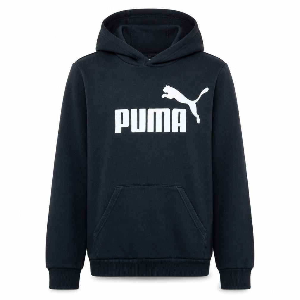 Puma Boys Black Pullover Hoodie 15-16 Years Fleece Logo Sweatshirt