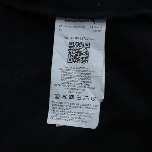 Puma Boys Black Pullover Hoodie 15-16 Years Fleece Logo Sweatshirt
