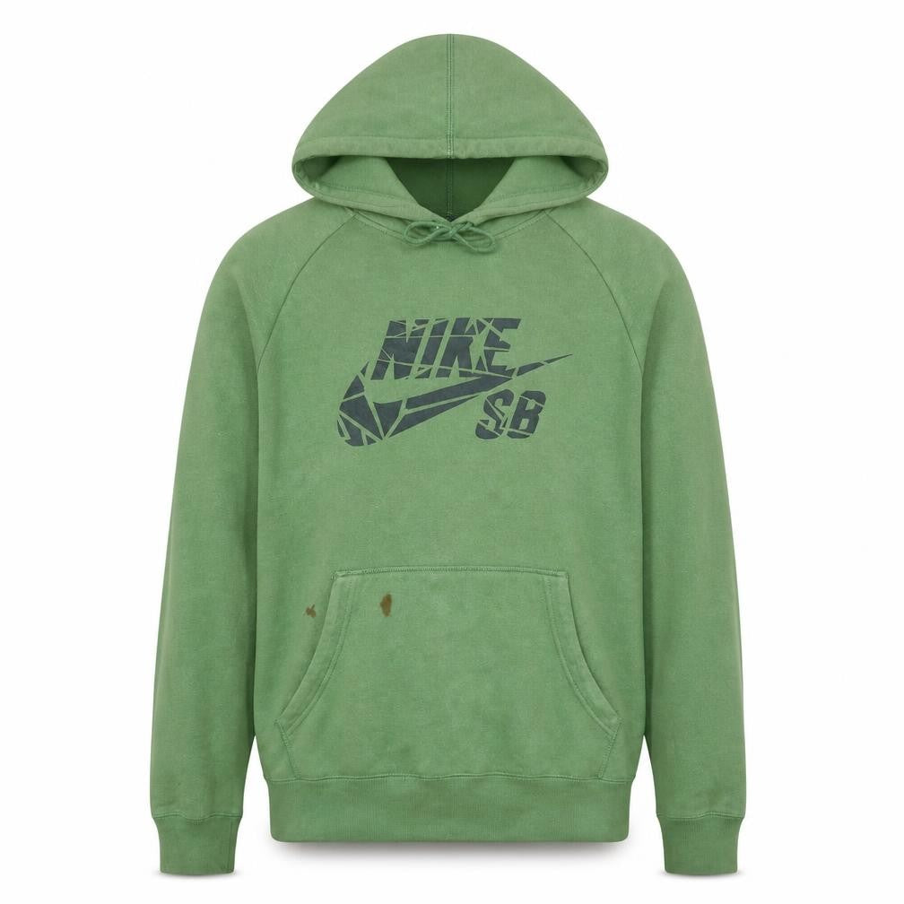 Nike SB Men's Green Pullover Hoodie M Regular Fit Graphic Skate Sweatshirt