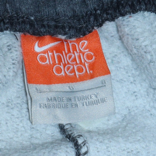 Nike Men's Grey Fleece Sweatpants L Regular Fit Elastic Waist