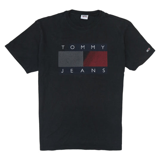 Tommy Jeans Men's Black Cotton Logo Graphic T-Shirt Size L