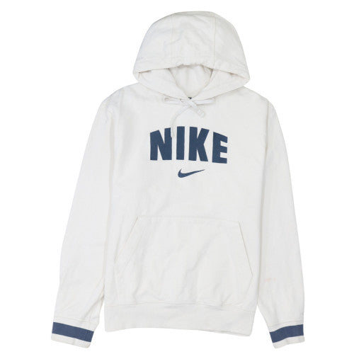 Nike Men’s White Pullover Hoodie S Regular Fit Fleece Logo