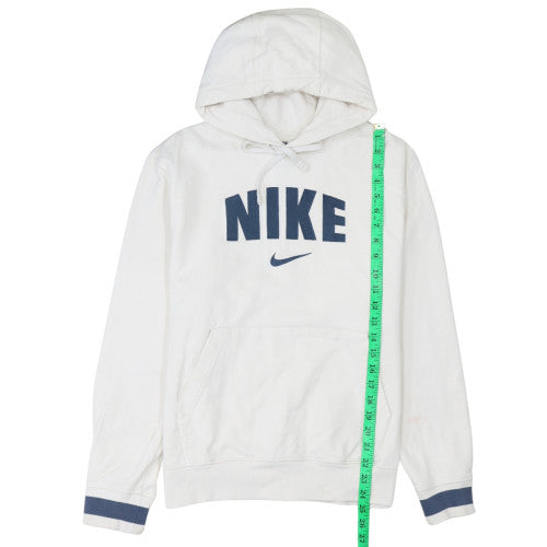Nike Men’s White Pullover Hoodie S Regular Fit Fleece Logo