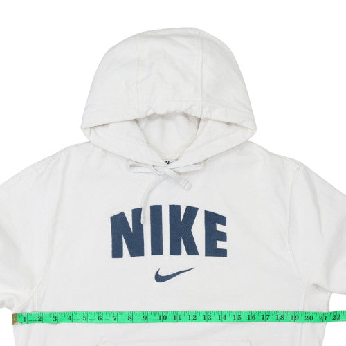 Nike Men’s White Pullover Hoodie S Regular Fit Fleece Logo