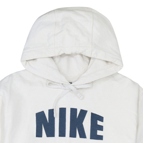 Nike Men’s White Pullover Hoodie S Regular Fit Fleece Logo