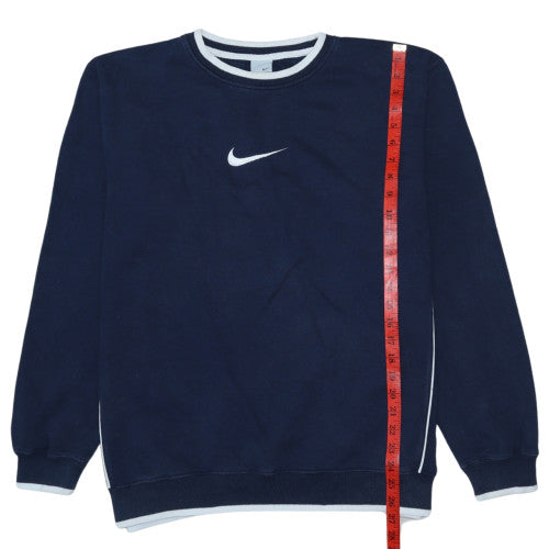 Nike Men's Blue Embroidered Crew Neck Pullover Sweatshirt Size L