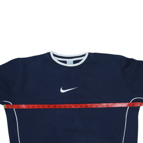 Nike Men's Blue Embroidered Crew Neck Pullover Sweatshirt Size L