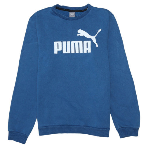 Puma Boys Blue Crew Neck Pullover Sweatshirt 15-16 Years Classic Logo
